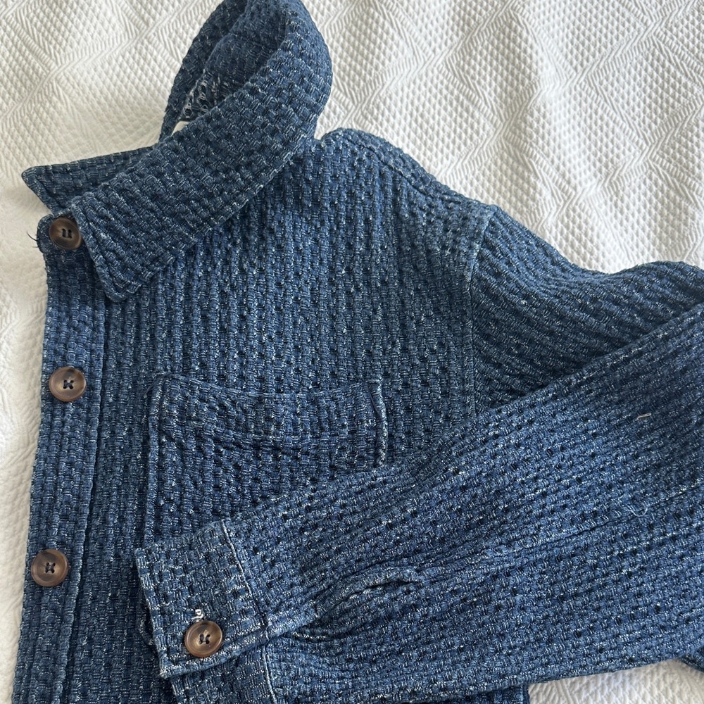 Blue Textured Jacket by Bagatelle - Picture 4 of 4
